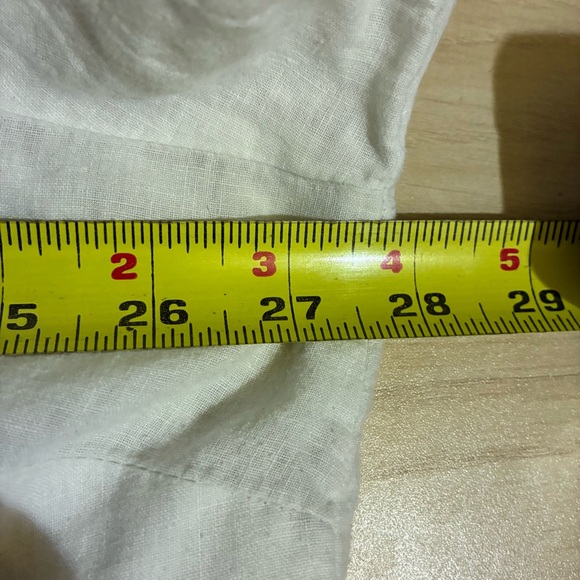 Avenue Linen/Cotton White Button-Up Tunic Shirt Preppy Business Minimalist Sz 26 - Picture 4 of 11